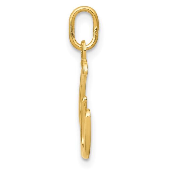 14k Yellow Gold, Claire Collection Mini Lower Case Initial W Charm - Picture 2 of 5